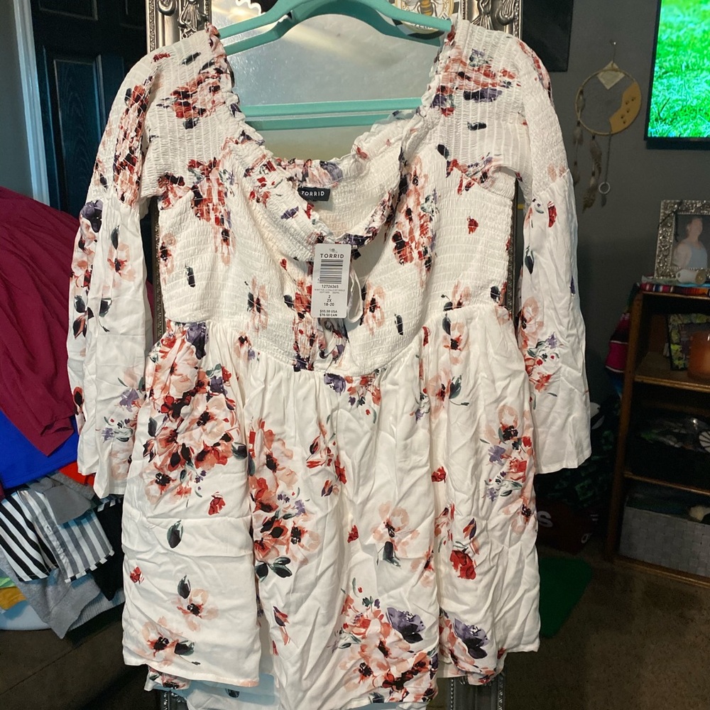 TORRID floral off the shoulder top